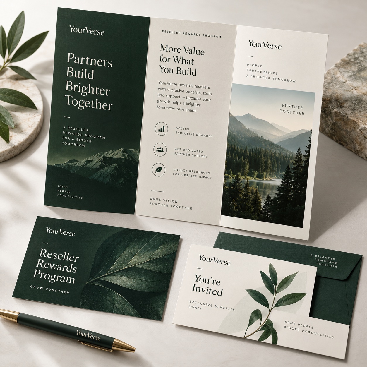 Partner rewards brochure and cards