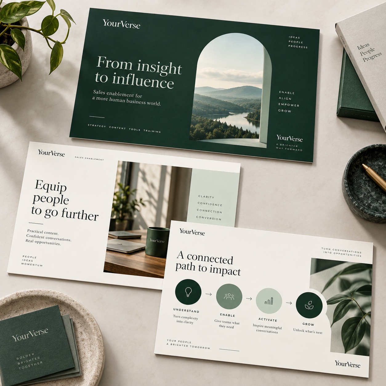 Sales presentation deck and slide layouts