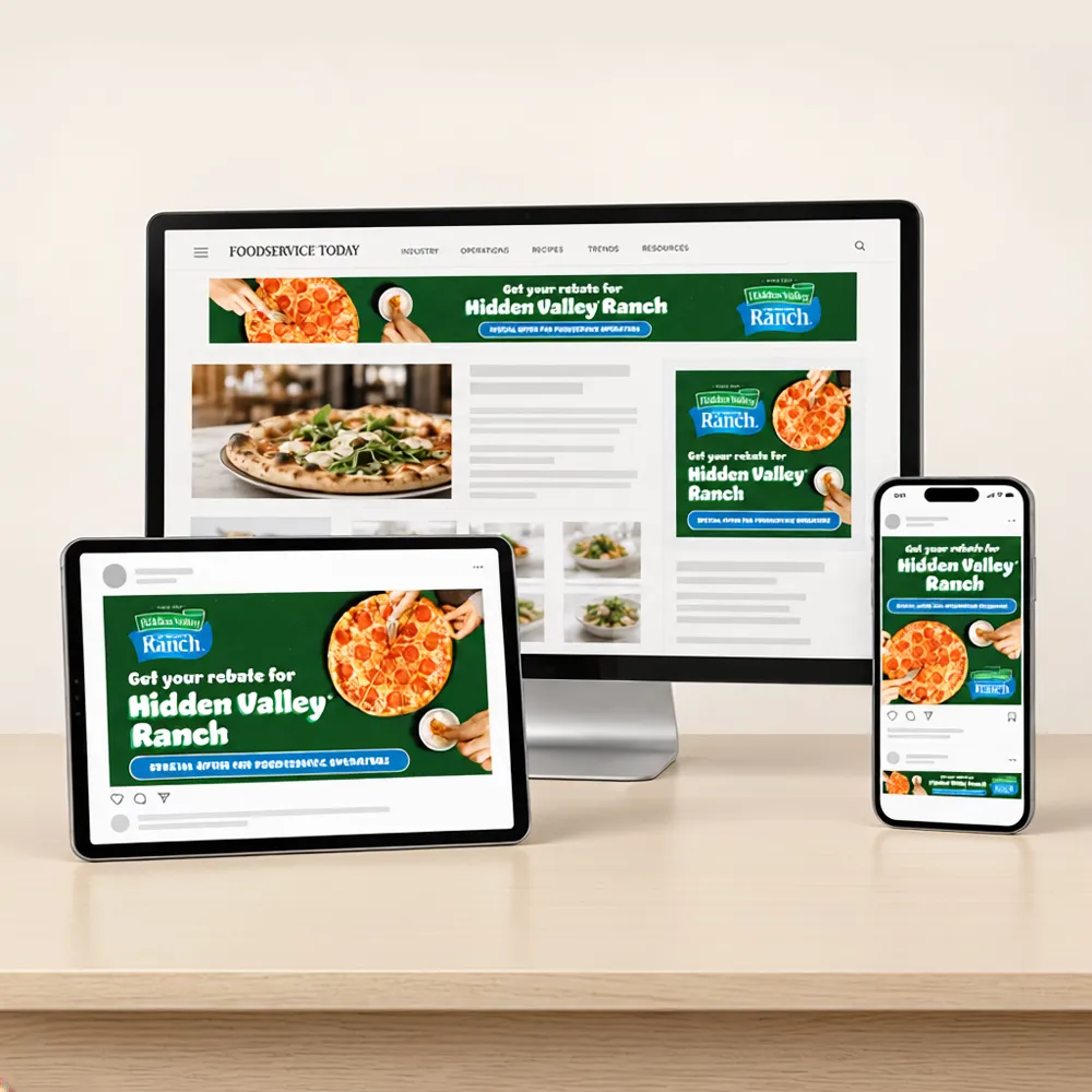 B2B website design displayed on a laptop and phone