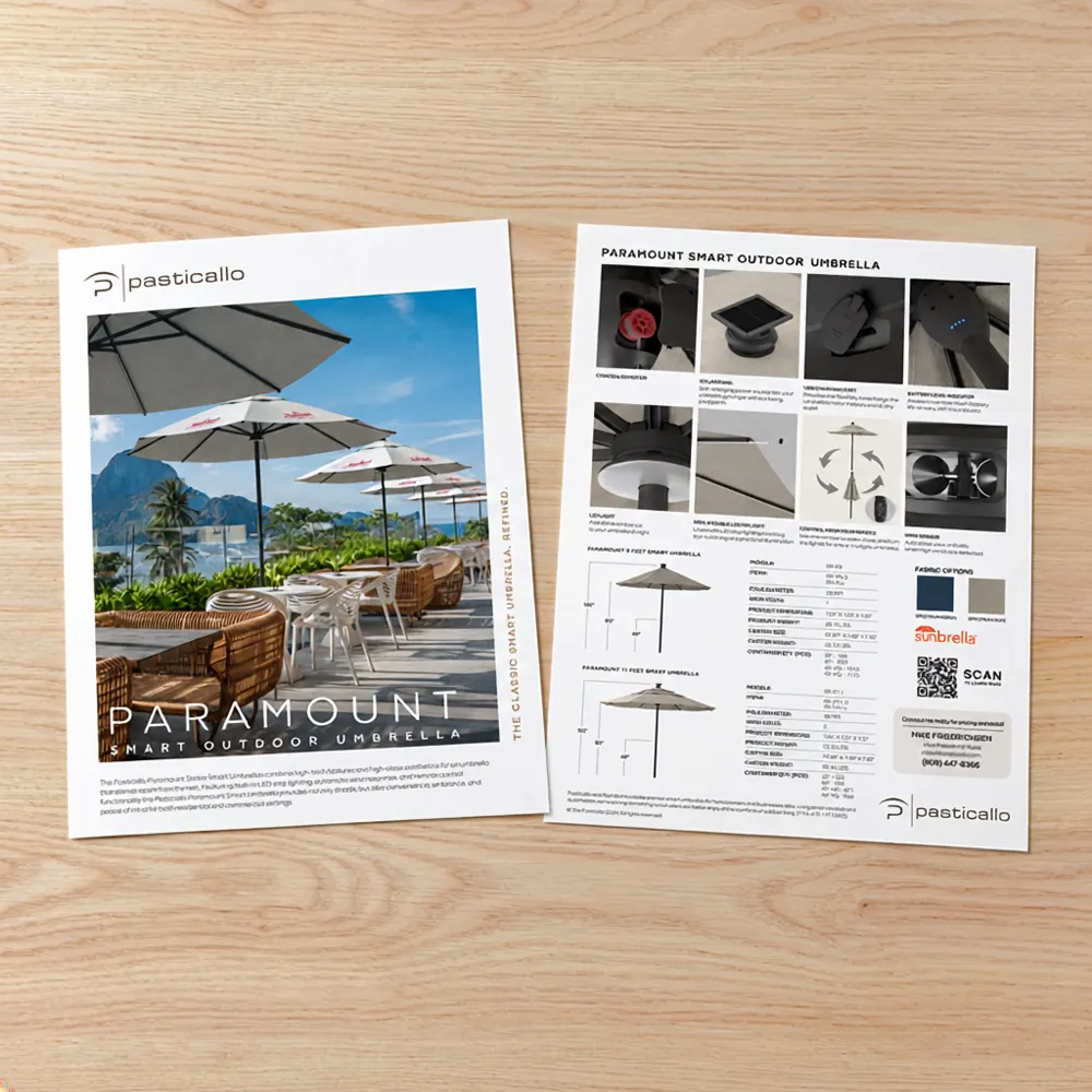 Open corporate report with charts and presentation layouts