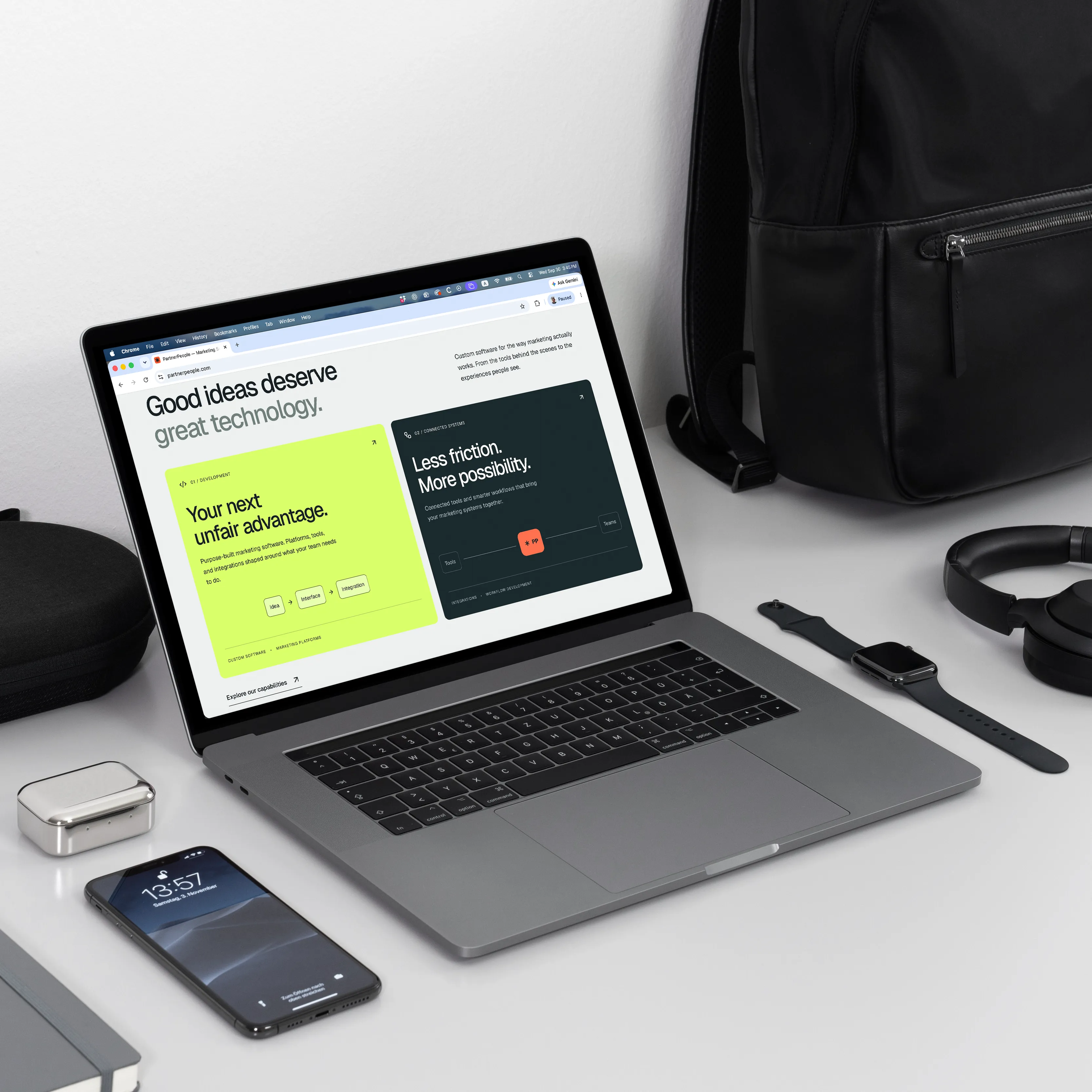 B2B website design displayed on a laptop and phone